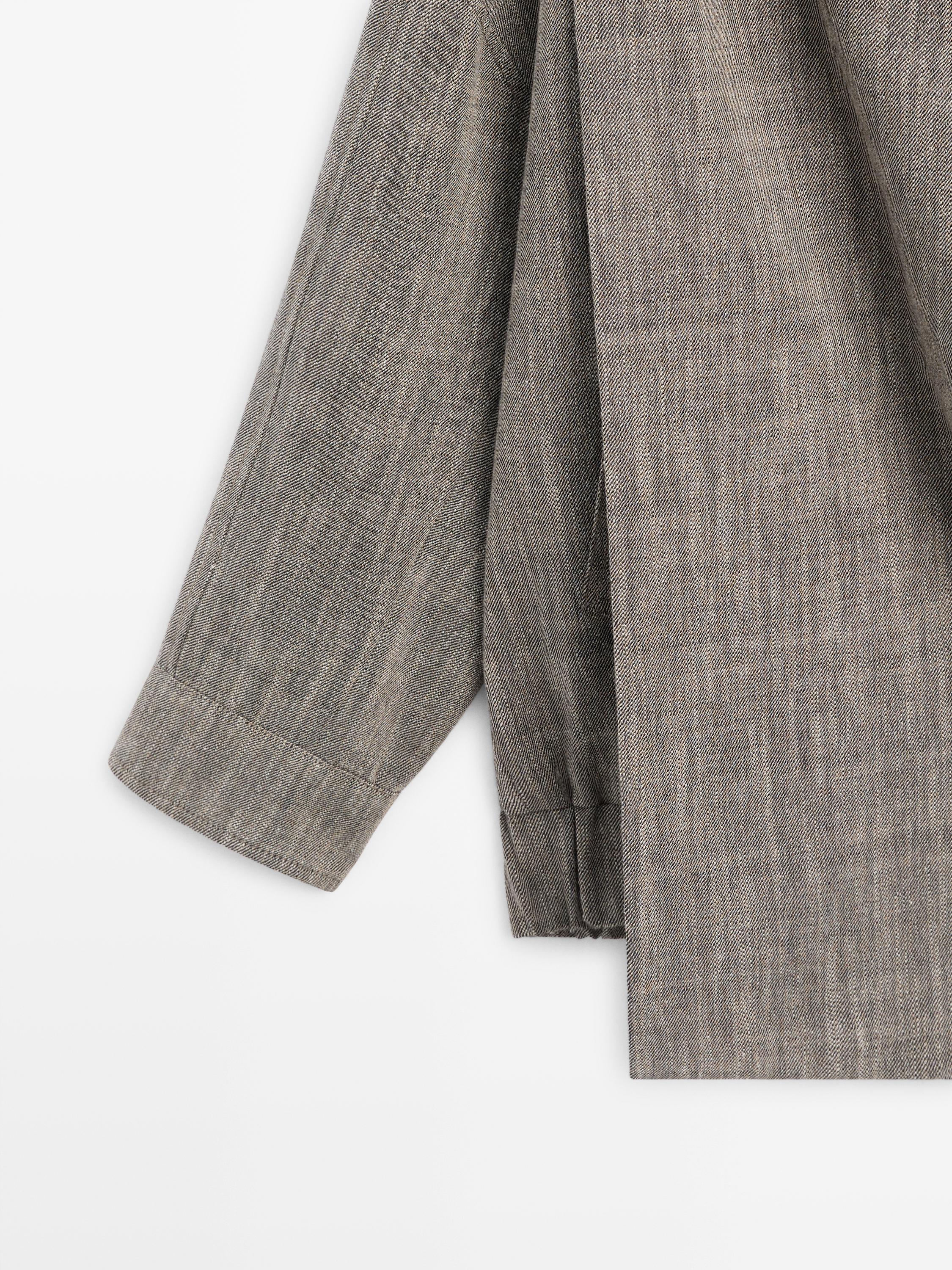 Flecked bomber jacket with scarf