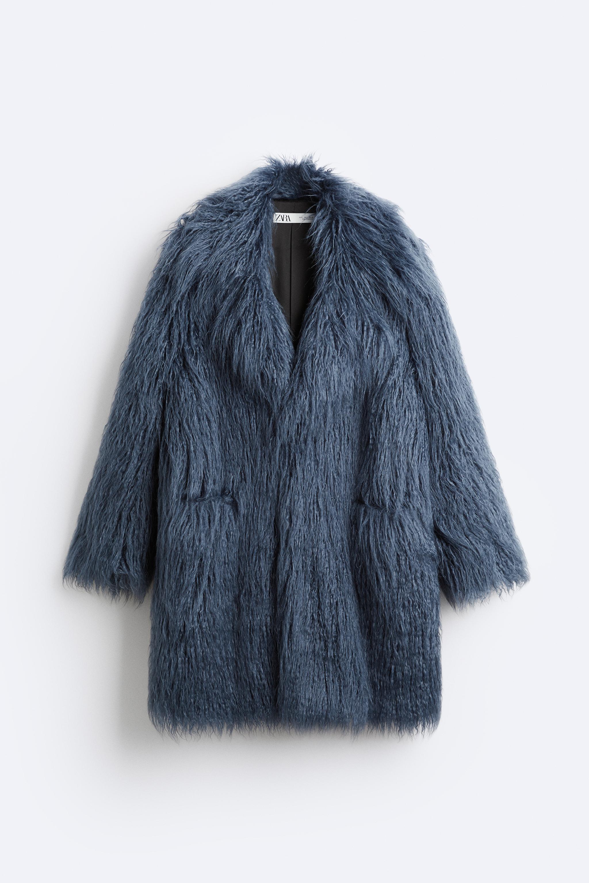 Zara grey hotsell fur coat