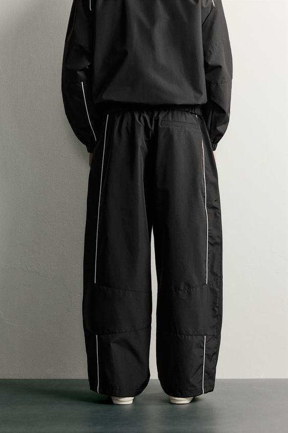 WATER-REPELLENT TECHNICAL TROUSERS WITH CONTRAST DETAILS - Black by Zara - Image 2