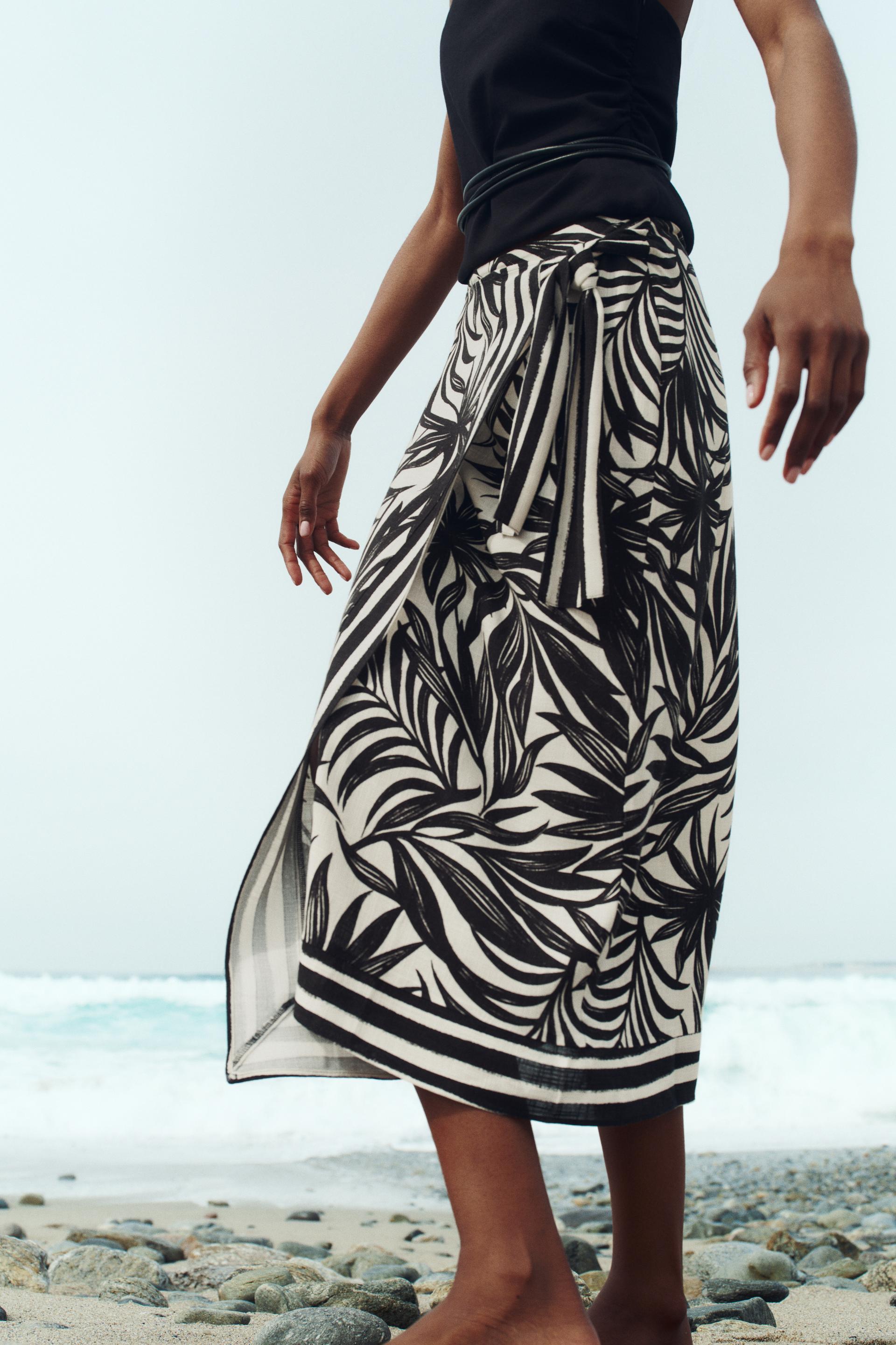 Printed Wrap Skirt Style 232078