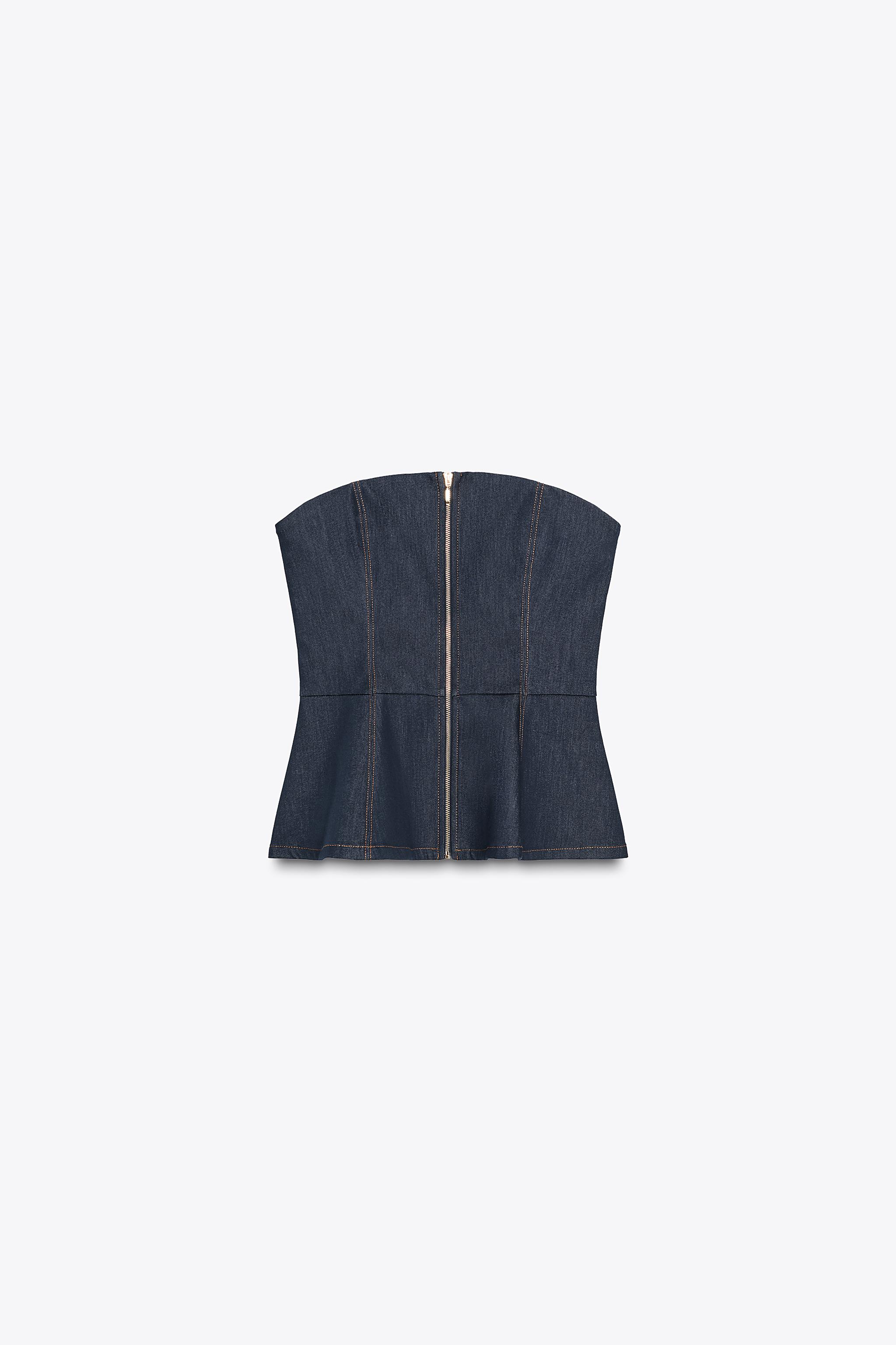 Z1975 DENIM BUSTIER TOP - Indigo | ZARA United States