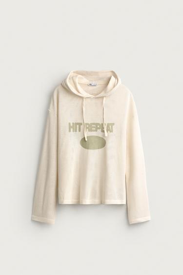 RELAXED FIT HOODIE - Ecru by Zara