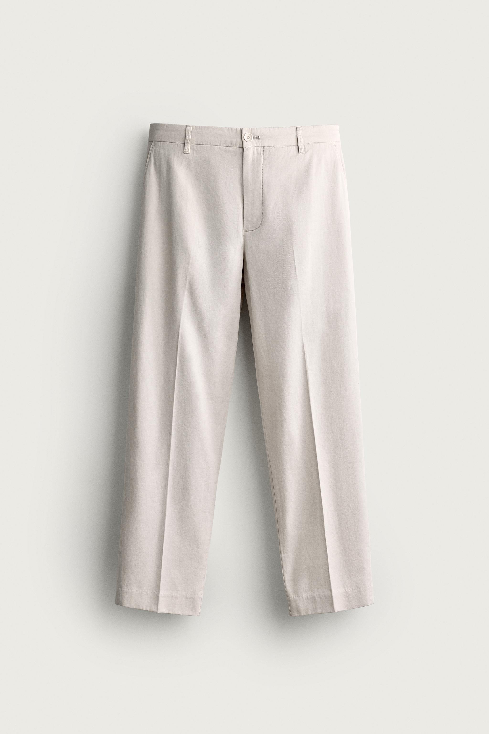 WASHED RELAXED FIT PANTS — Ice
