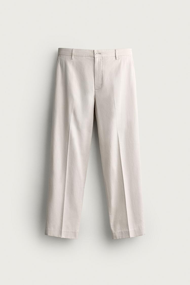 WASHED RELAXED FIT PANTS — Ice