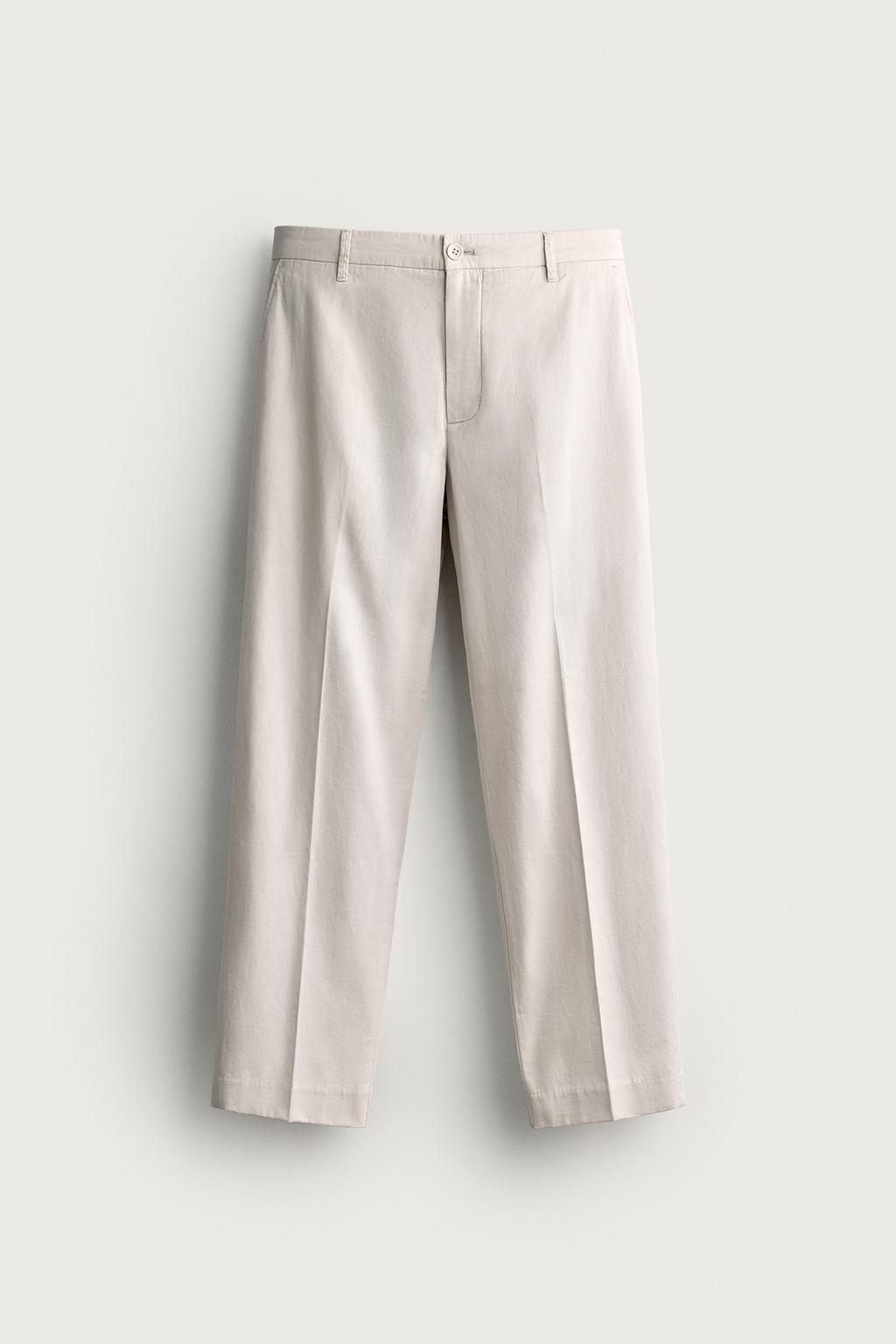 WASHED RELAXED FIT SUIT TROUSERS