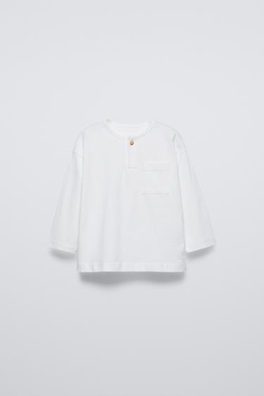 Zara POCKET T-SHIRT - Oyster-white