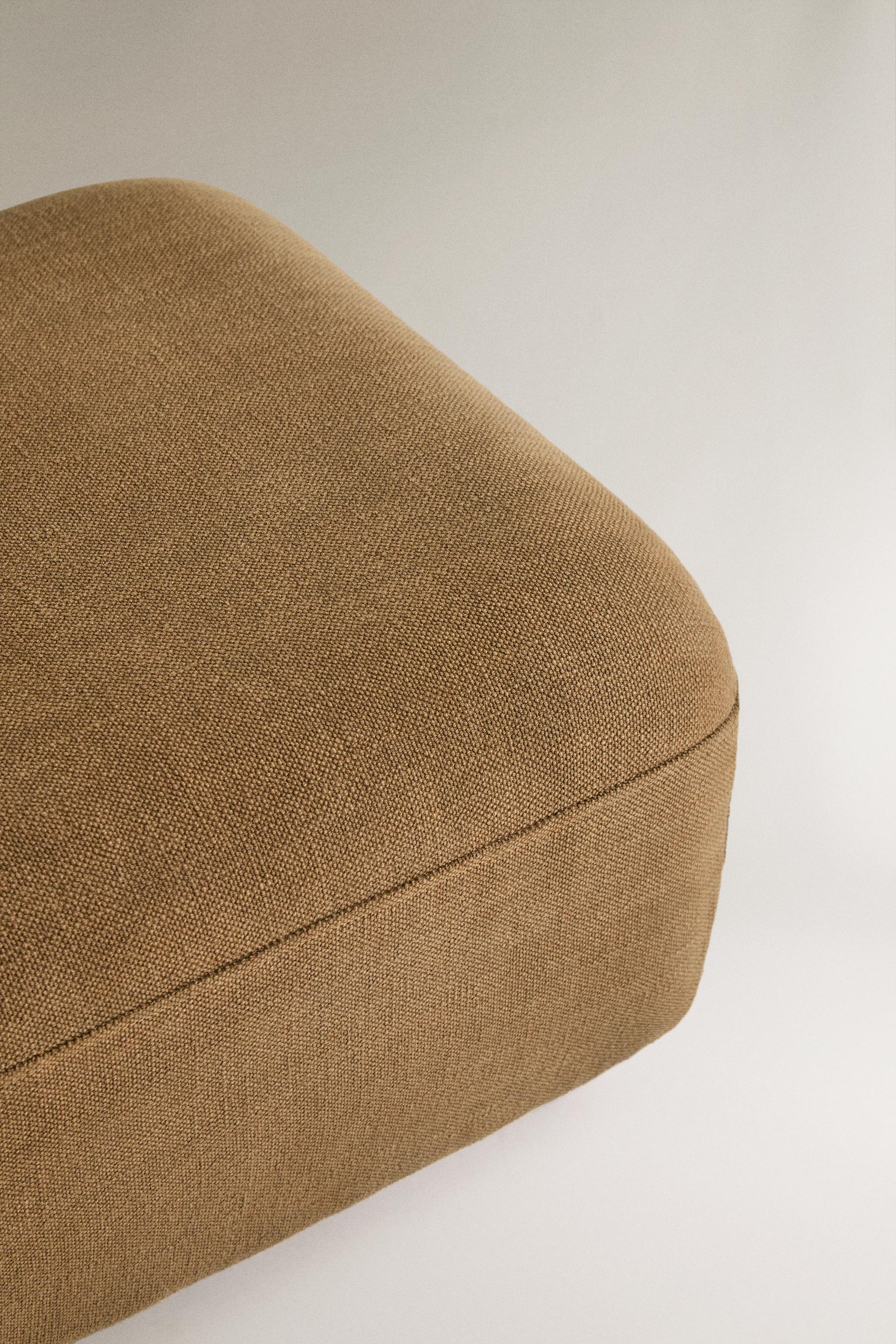 COTTON OTTOMAN — Beige / Taupe brown