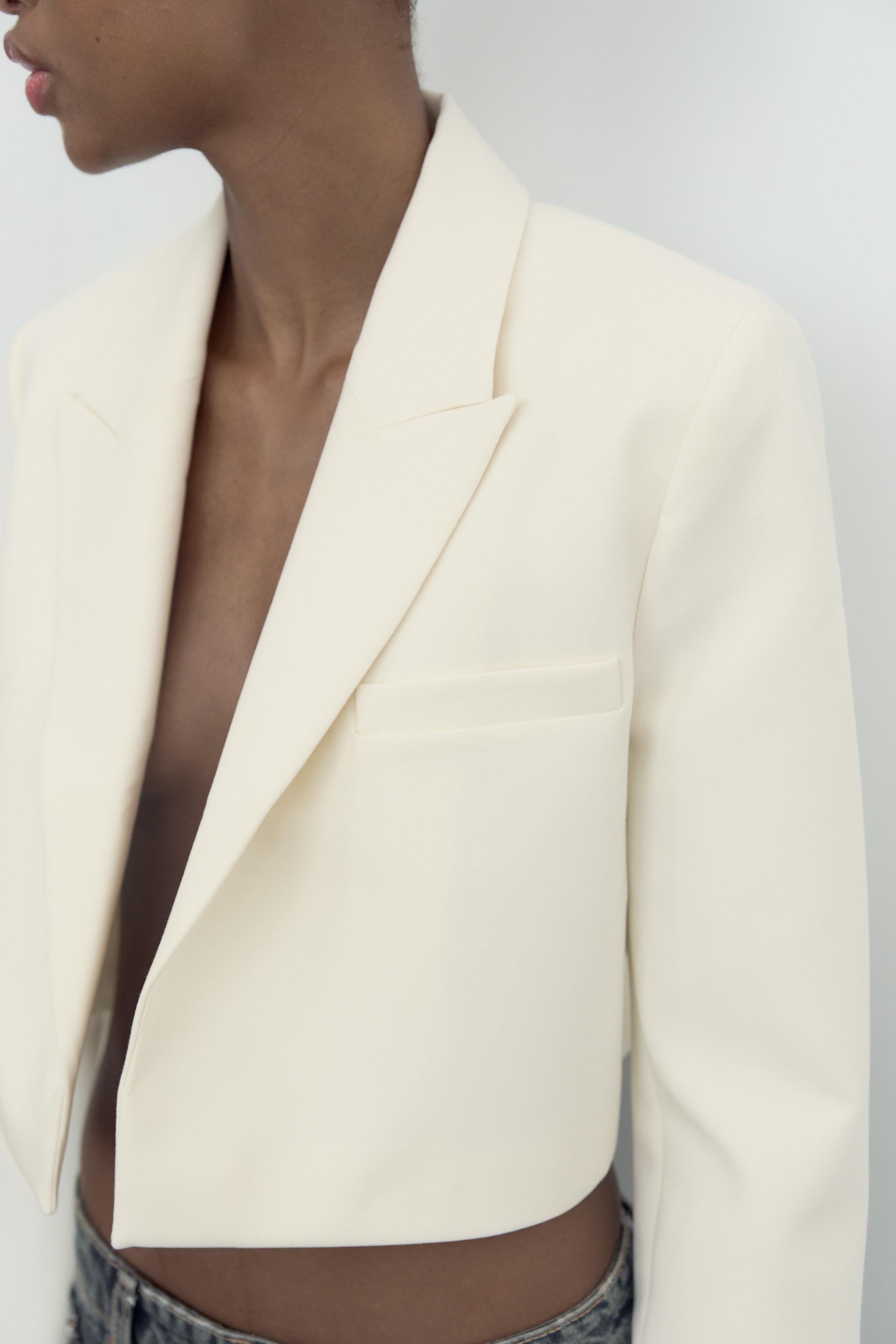 BLAZER CROPPED - Branco-marfim