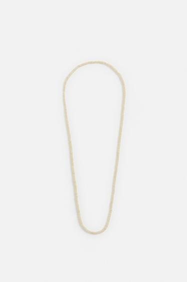 BEADED STONE NECKLACE - Ecru by Zara