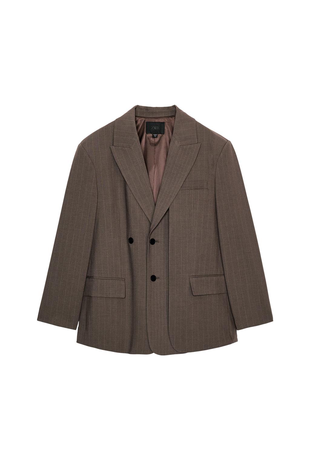 OVERSIZED DOUBLE WEAVE STRIPED BLAZER - image 3