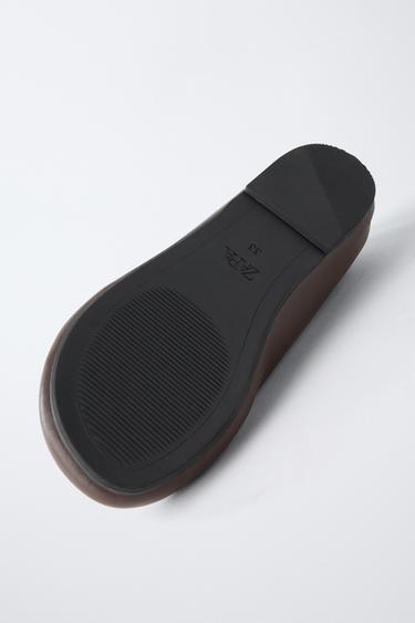 ELASTIC STRAP BALLERINA FLATS - Brown by Zara - Image 6