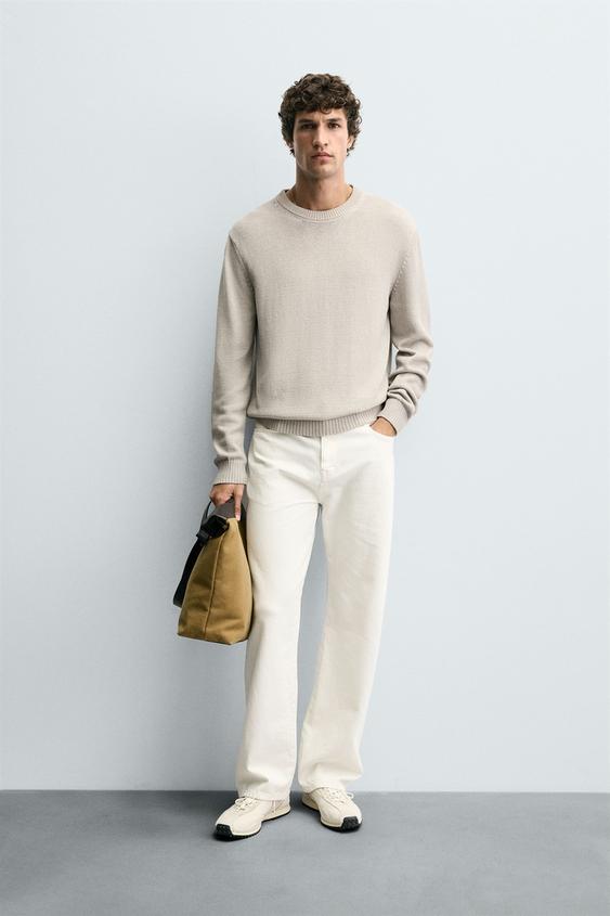 WASHED EFFECT TEXTURED SWEATER