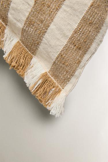 STRIPED CUSHION COVER - Ochre by Zara - Image 1