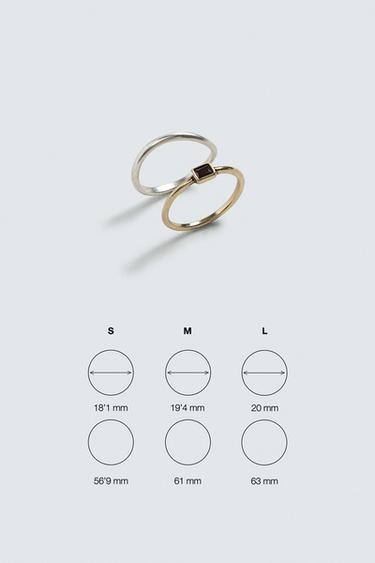 PACK OF 2 COMBINED METAL RINGS - Gold / Silver by Zara - Image 4