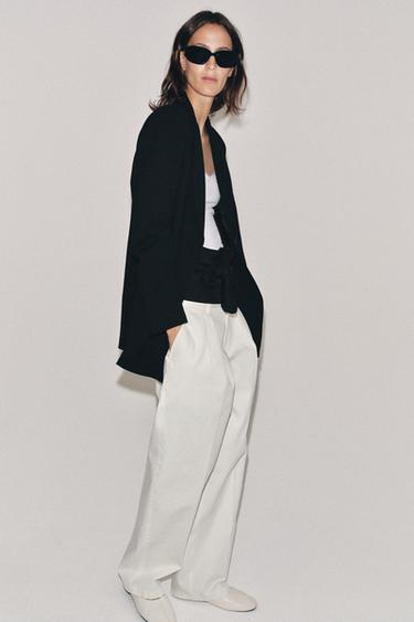 Zara ZW COLLECTION LIMITED EDITION SLIM WOOL BLAZER - Black