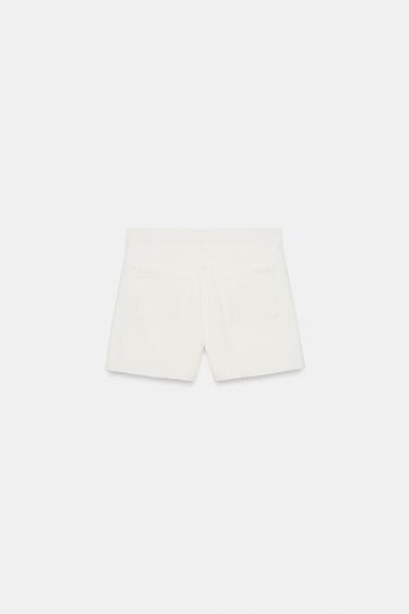 SHORT REGULAR EN JEAN TRF TAILLE MI-HAUTE - Blanc cassé de Zara - Image 6