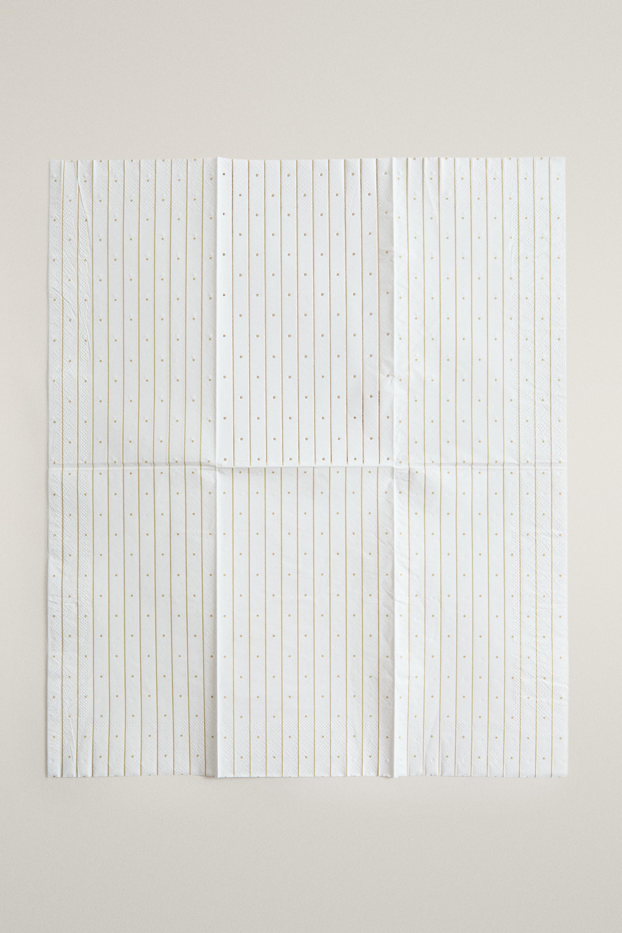 LEAF AND STRIPE PAPER NAPKINS (PACK OF 30)