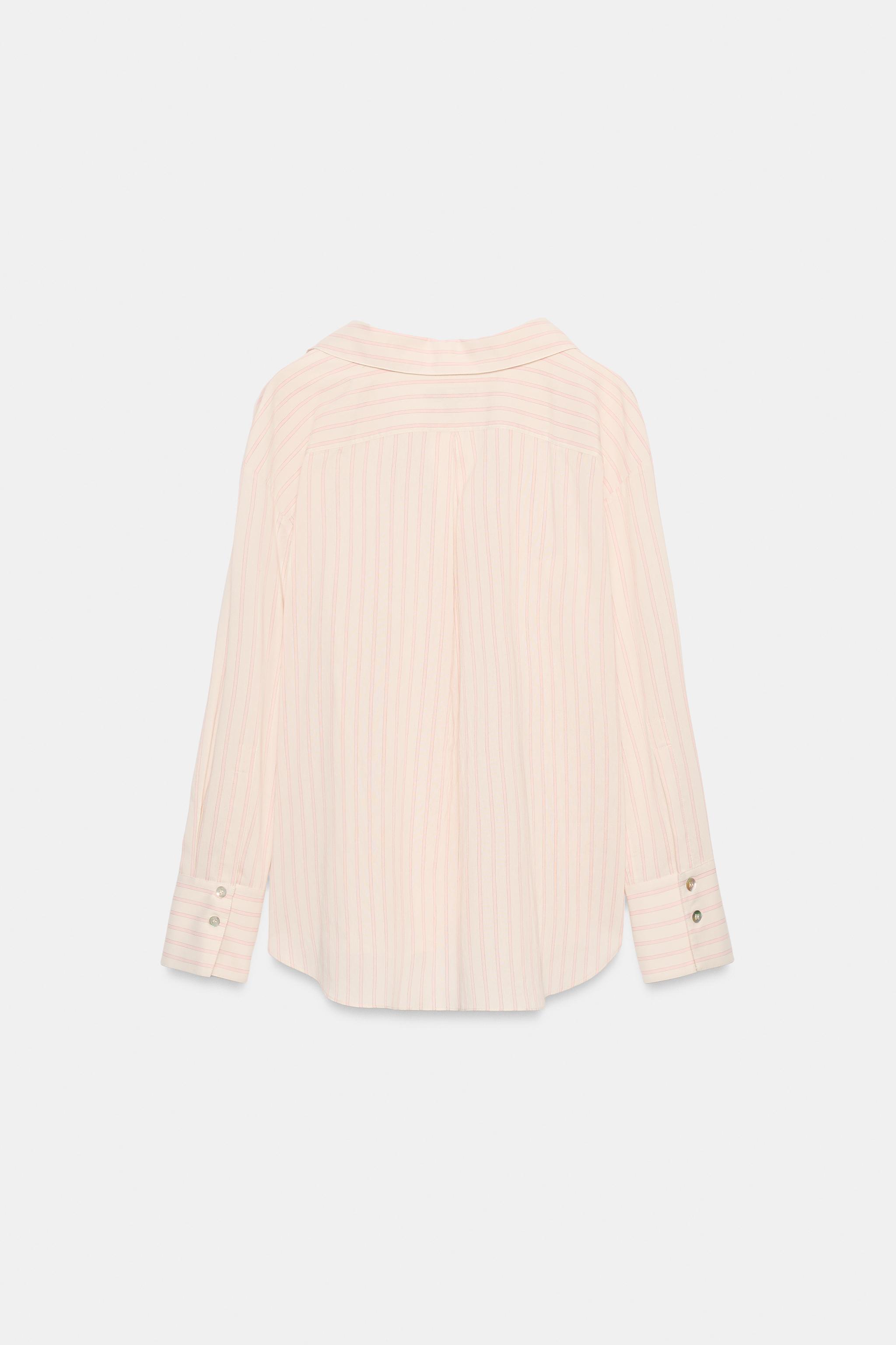 Zara ZW COLLECTION ÇİZGİLİ GÖMLEK görsel 7
