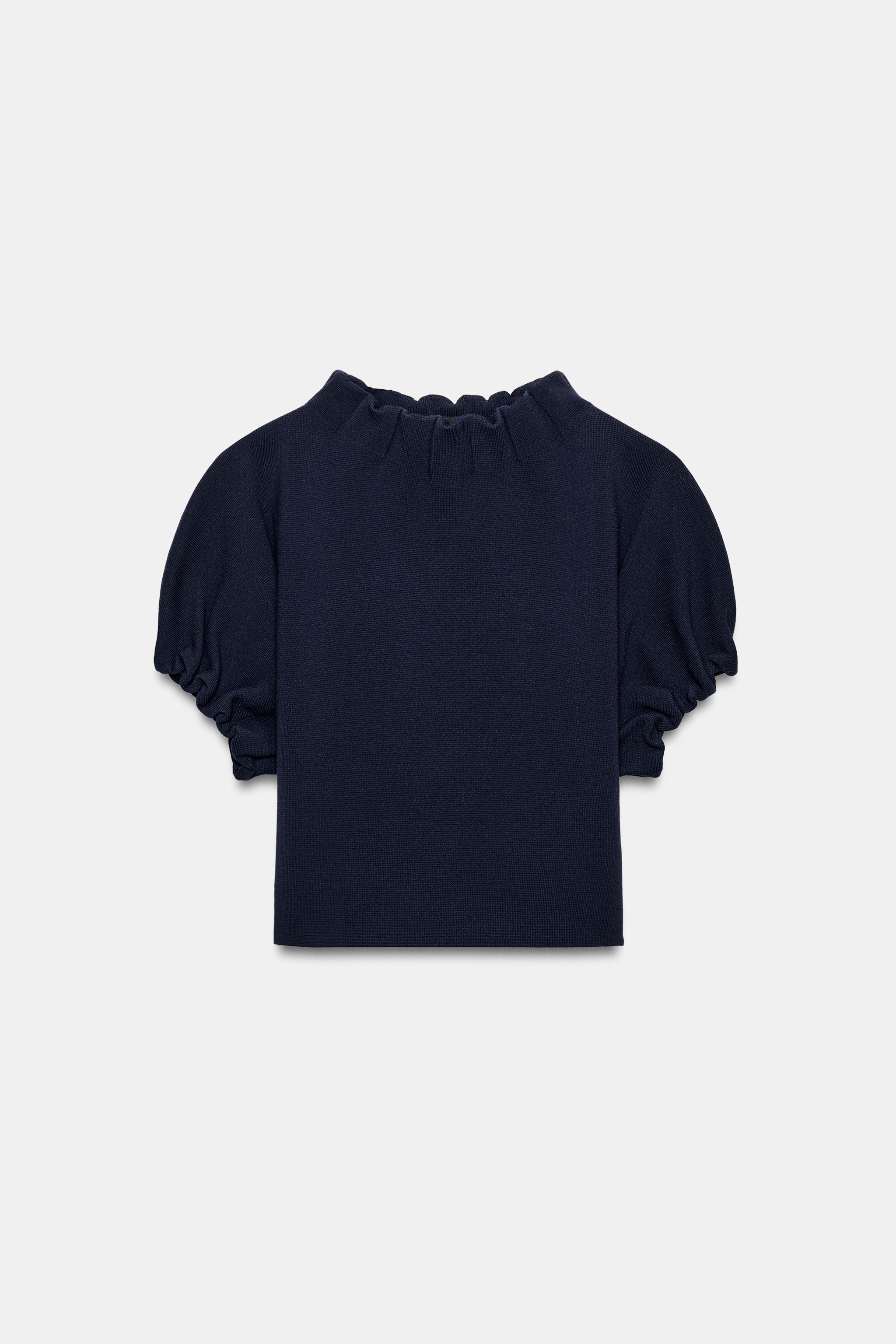 Женские свитеры Zara RUCHED KNIT TOP — фото 7