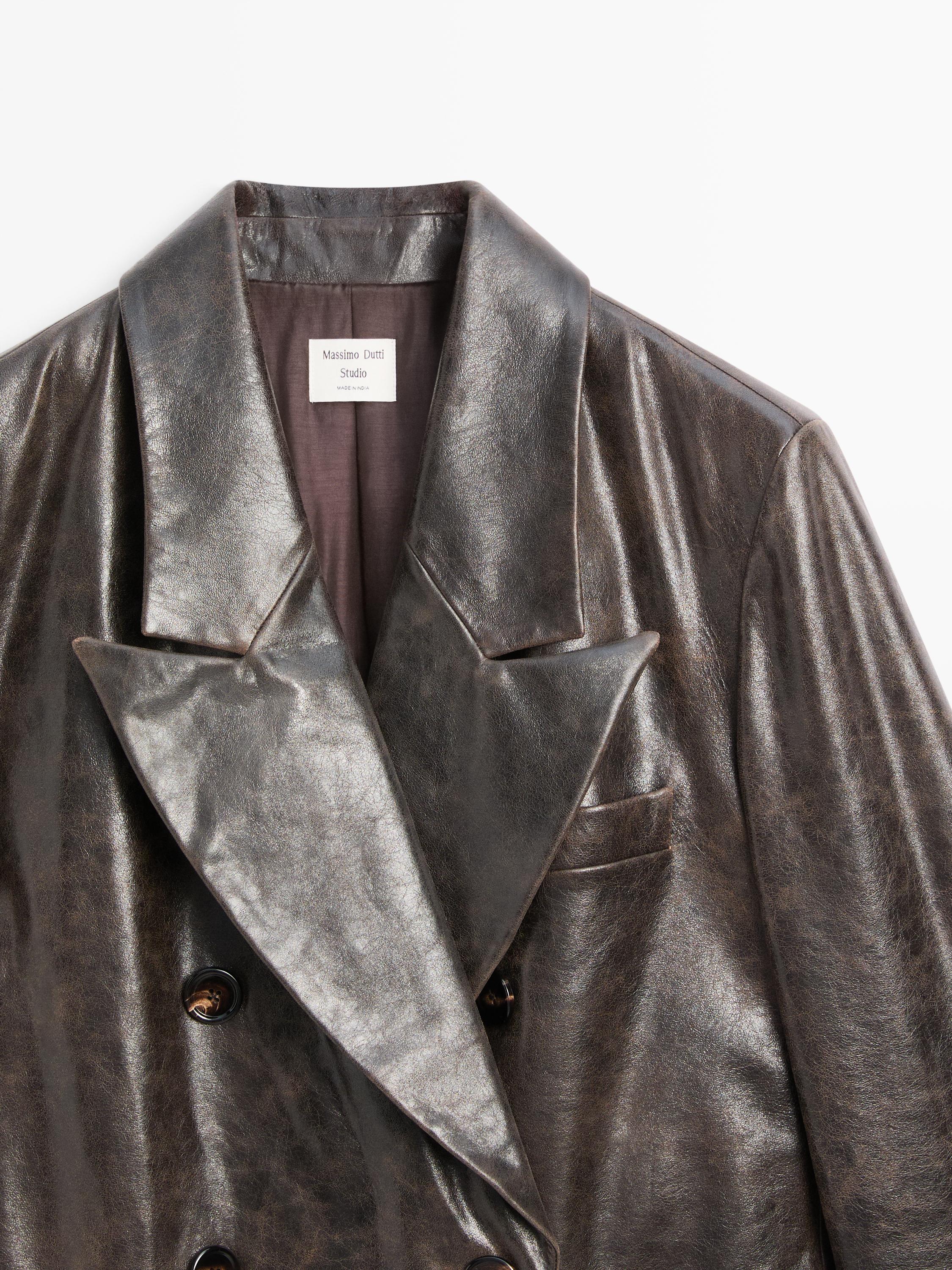 100% nappa leather buttoned blazer - STUDIO