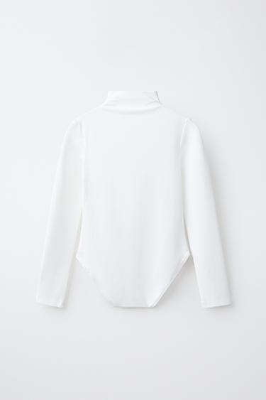 LONG-SLEEVE POLYAMIDE BODYSUIT — White 2