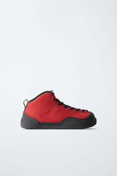 CONTRAST HIGH-TOP SNEAKERS — Red 1