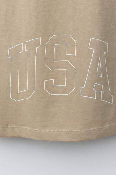 T-SHIRT JOGGING VARSITY - Beige de Zara - Image 3