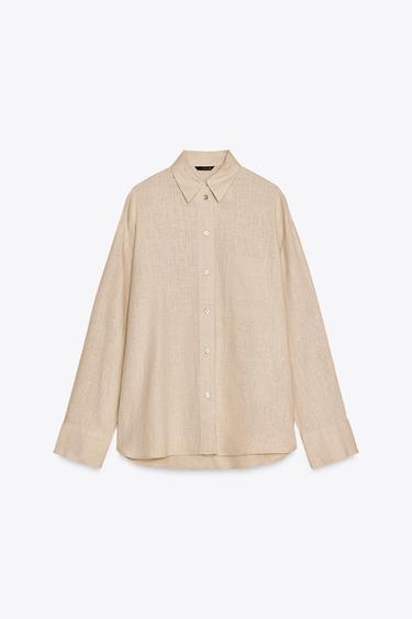 CAMISA OVERSIZE CON LINO - Arena de Zara
