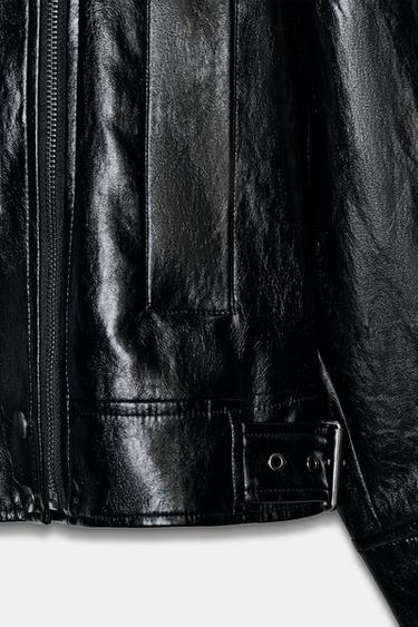 ZW COLLECTION LEATHER EFFECT JACKET - Black by Zara - Image 8