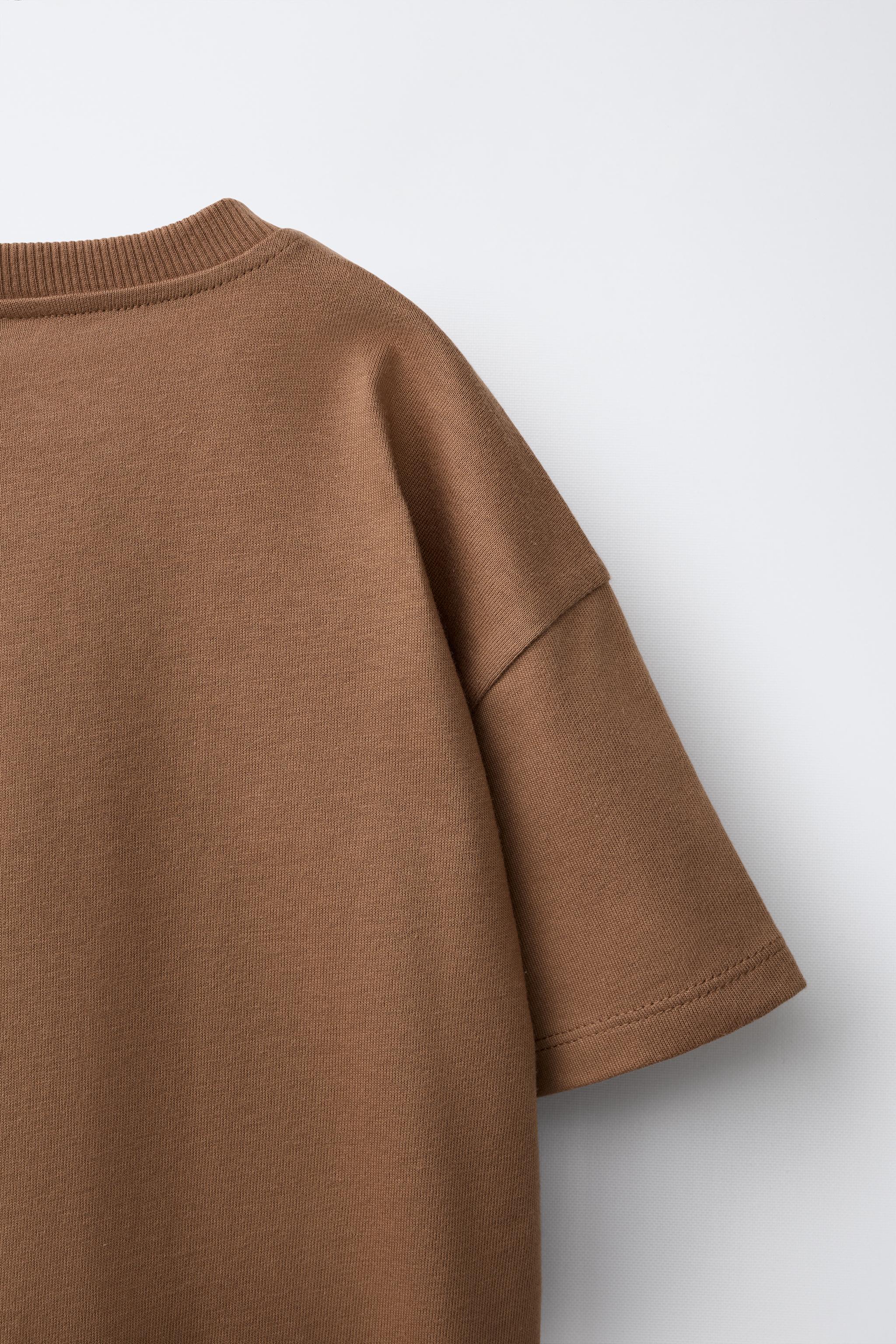 CROCHET PATCH T-SHIRT - Light brown | ZARA United States