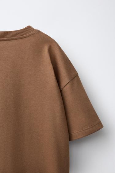 T-SHIRT À PIÈCES CROCHET - Marron clair de Zara - Image 3
