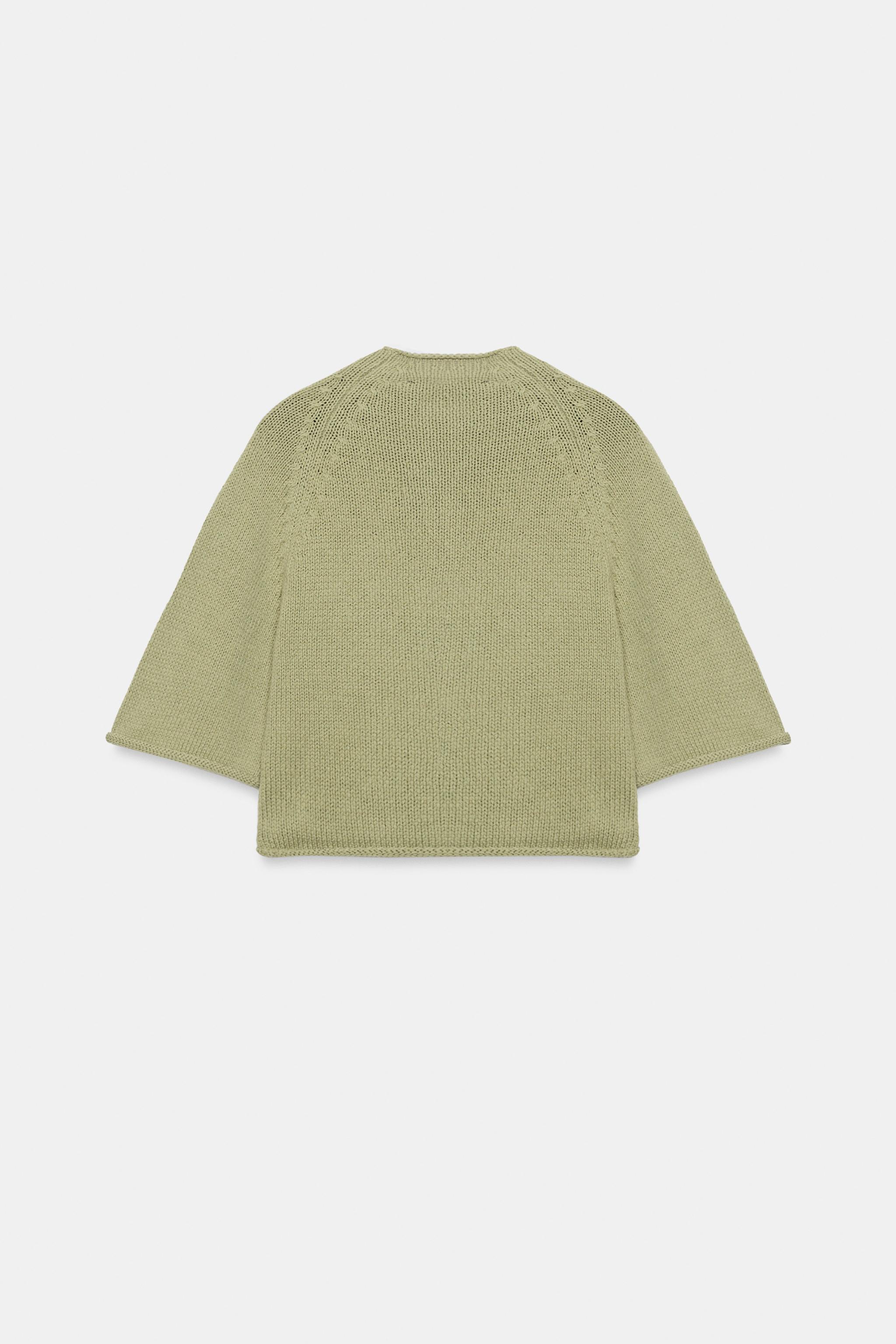 KNIT CARDIGAN WITH THREE-QUARTER SLEEVES