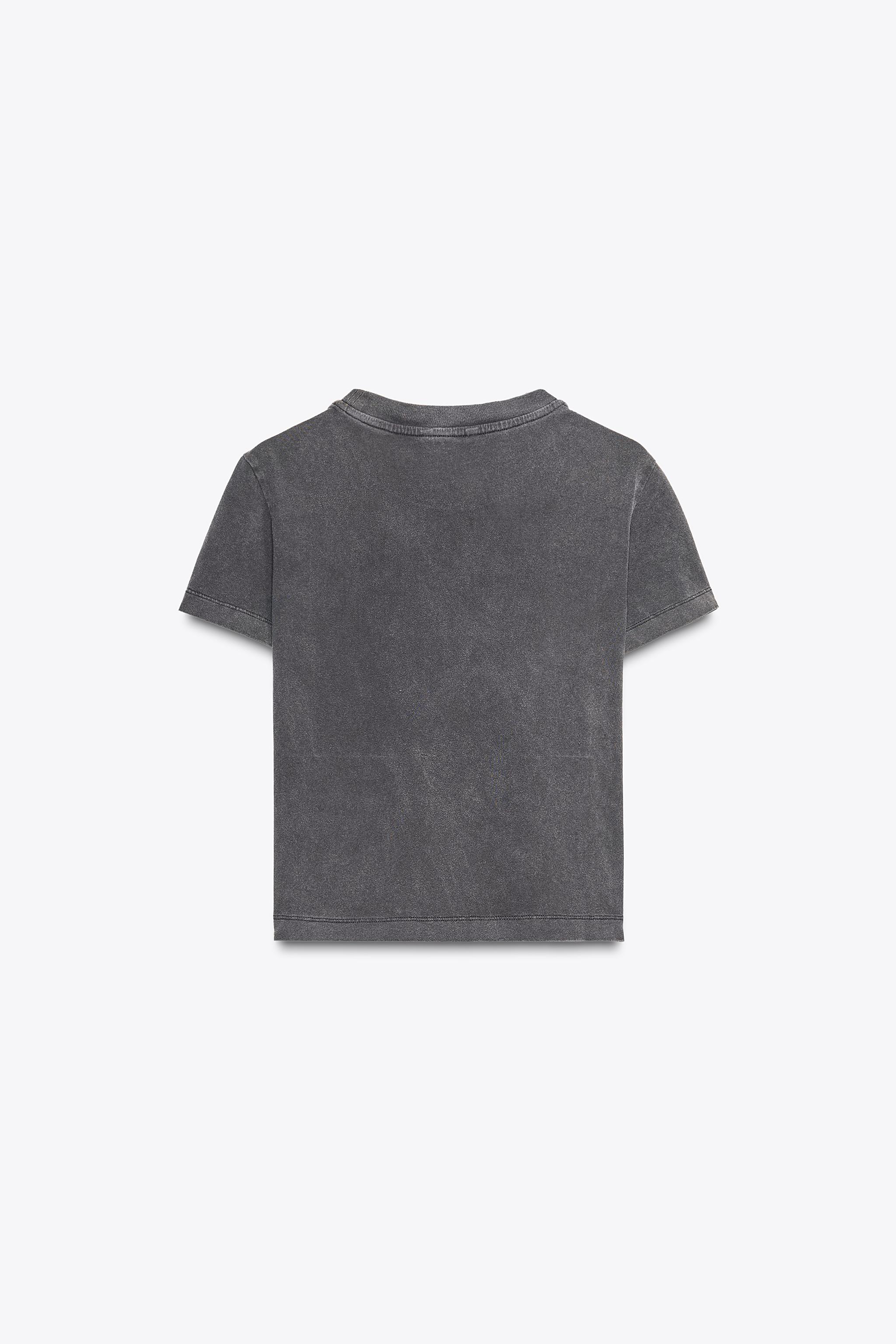 WASHED T-SHIRT WITH TEXT