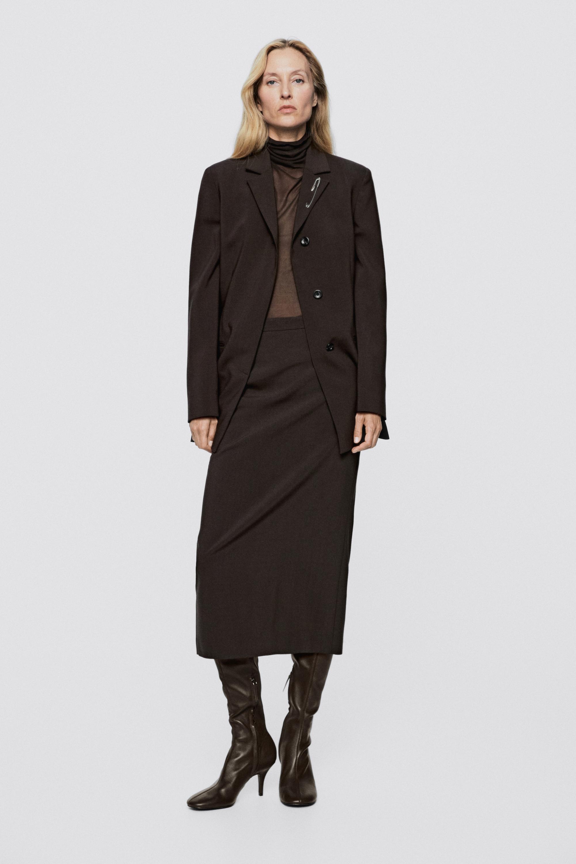 Wool blend stretch midi skirt - LIMITED EDITION