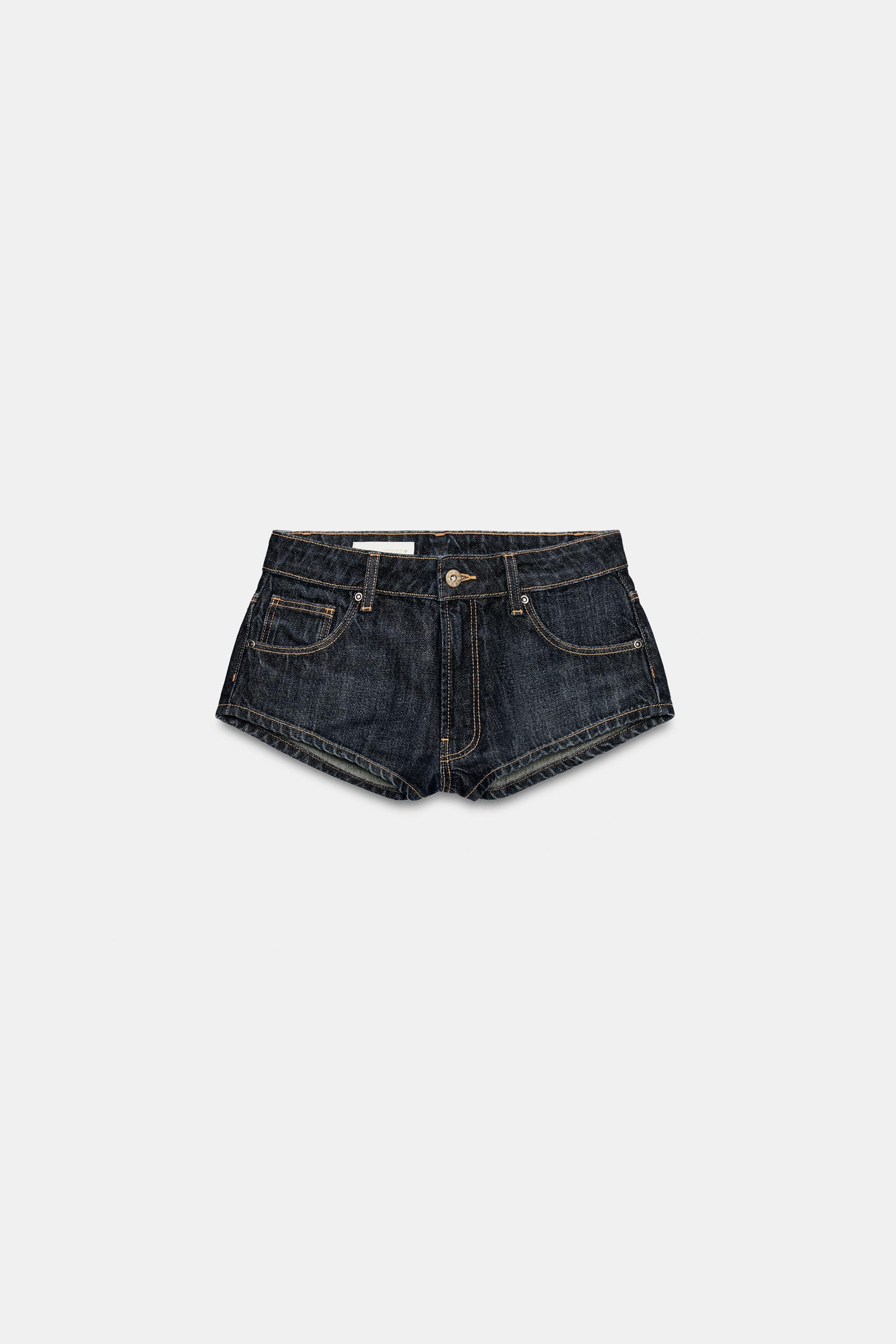 Женские шорты Zara TRF MID-RISE DENIM MINI SHORTS — фото 6
