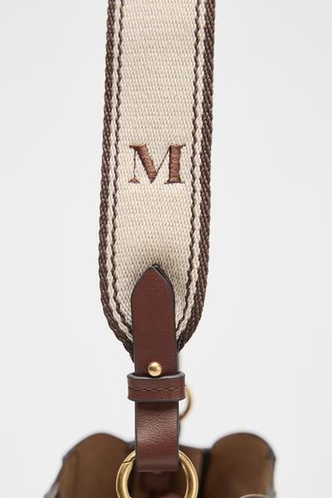 TOPSTITCH BUCKET BAG - Dark tan by Zara - Image 0