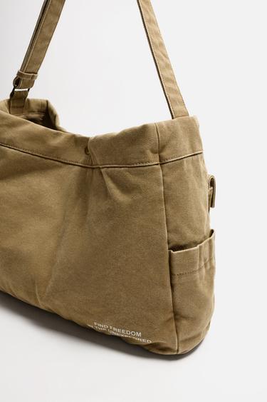 SAC PORTÉ ÉPAULE EN TISSU - Marron de Zara - Image 2
