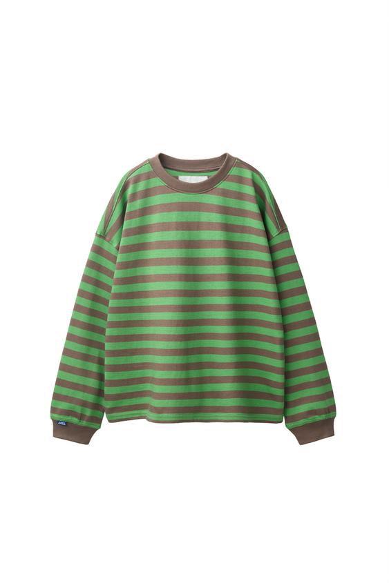 HEAVYWEIGHT STRIPED T-SHIRT - Brown / Green by Zara - Image 0