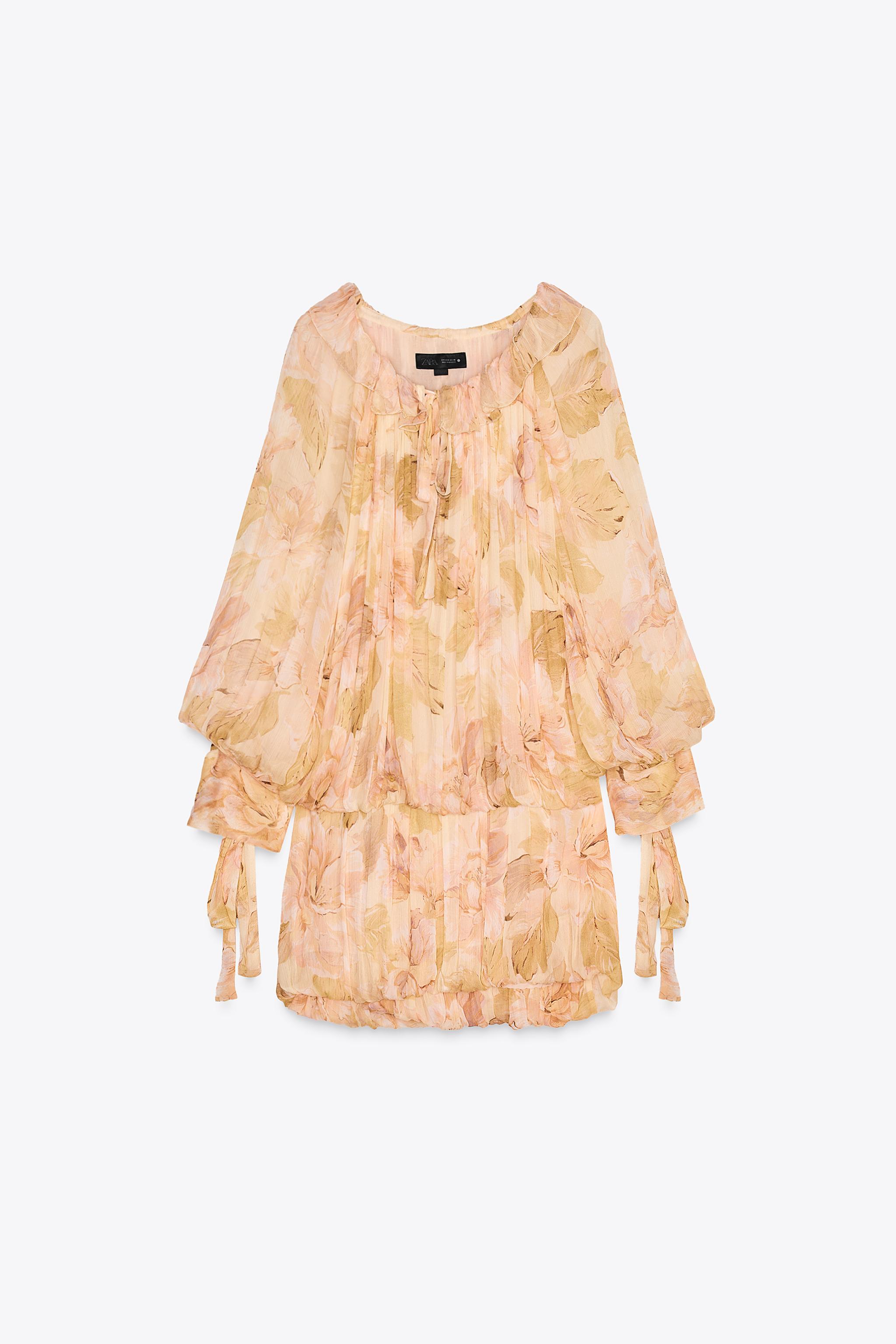 PRINTED SHORT DRESS ZW COLLECTION | ZARA United States PRINTED SHORT DRESS ZW COLLECTION | ZARA United States