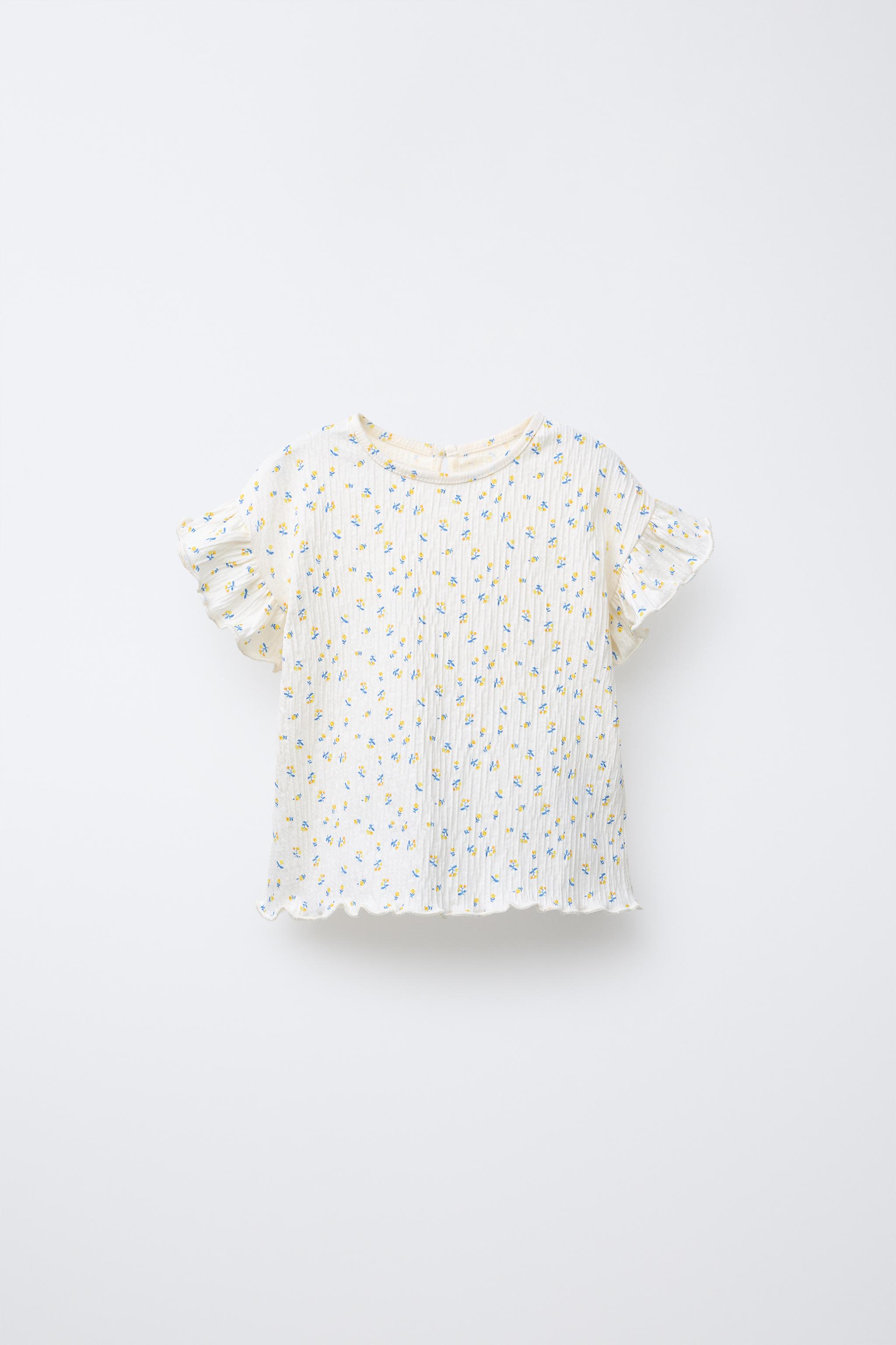 FLORAL PRINT T-SHIRT Light ecru ZARA United States