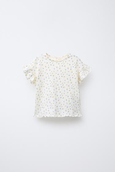 FLORAL PRINT T-SHIRT - Light ecru by Zara - Image 0