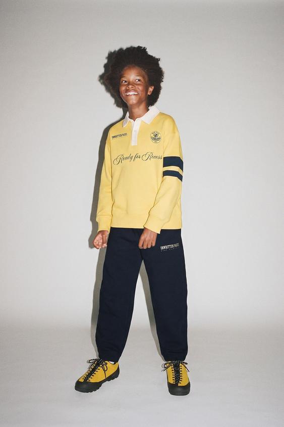 SLOGAN AND NUMBER PRINT POLO SHIRT - Yellow by Zara - Image 0