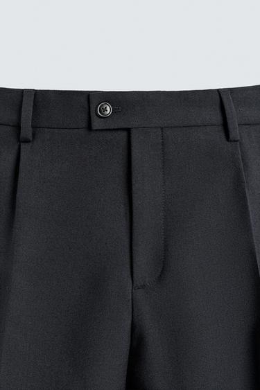 100% WOOL SUIT TROUSERS - Dark navy by Zara - Image 6