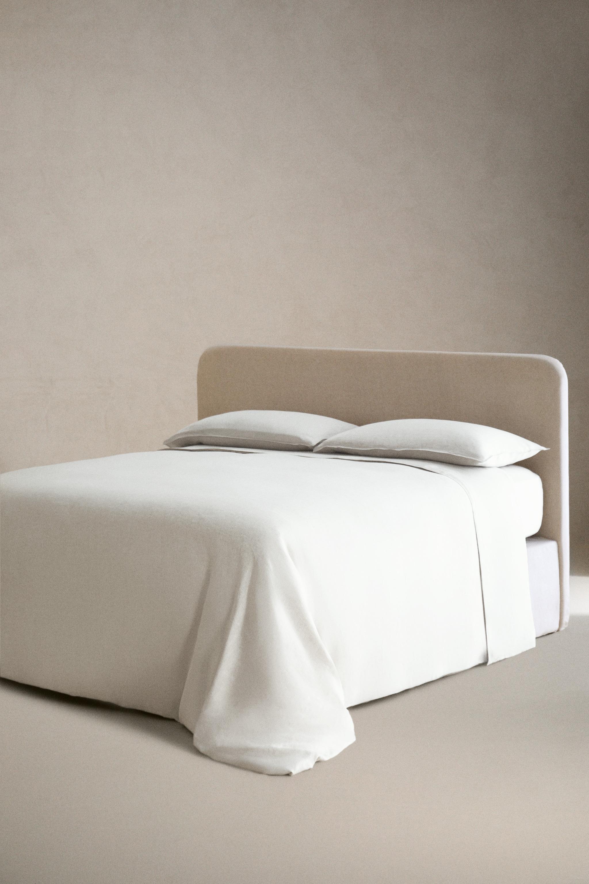 WASHED LINEN FLAT SHEET (160 GSM) — White