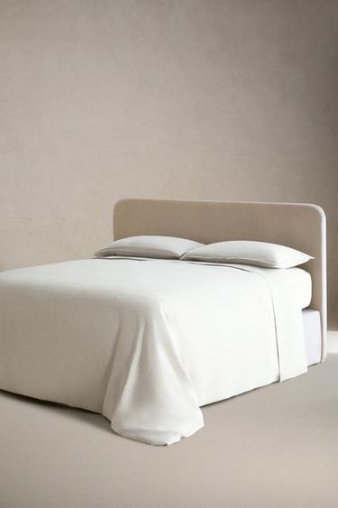 WASHED LINEN FLAT SHEET (160 GxM²) - White by Zara - Image 1