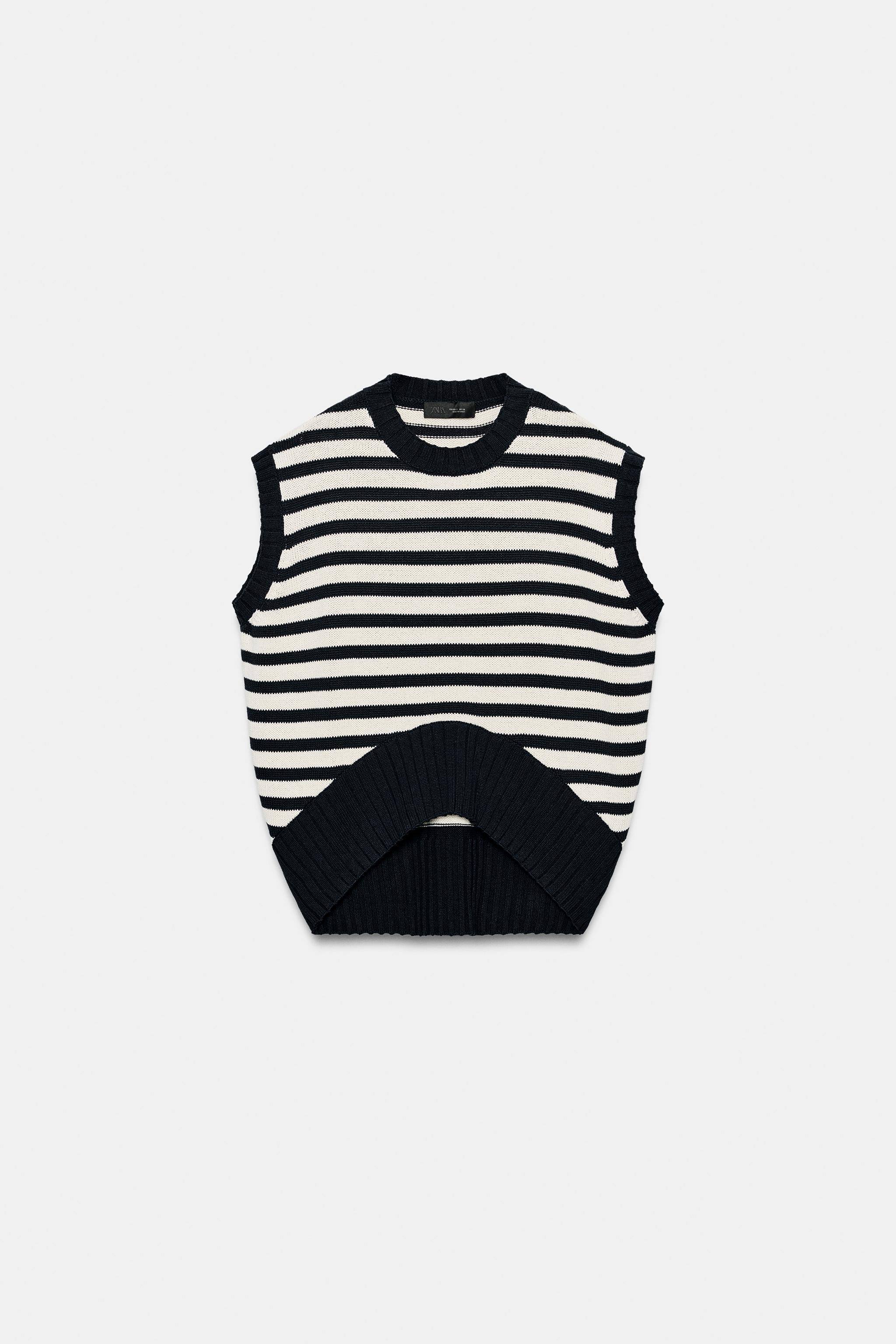 GILET EN MAILLE À RAYURES