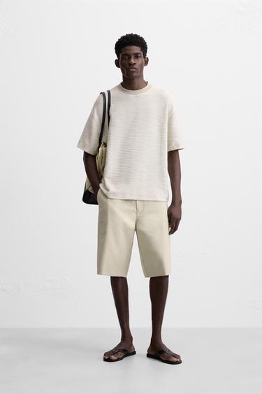 SUDADERA ESTRUCTURA COMBINADA - Beige de Zara - Imagen 0