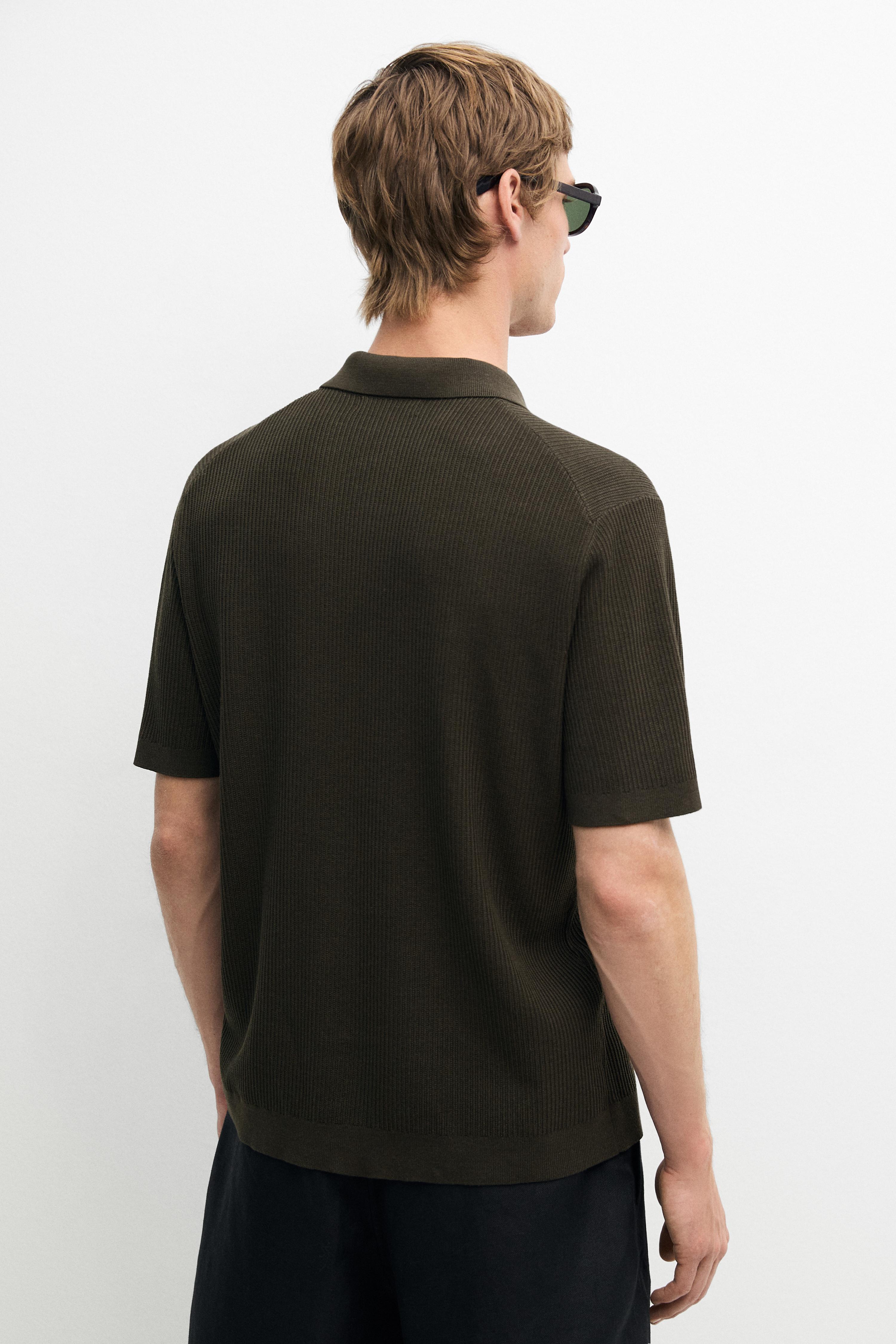 Cotton blend polo shirt with button detail