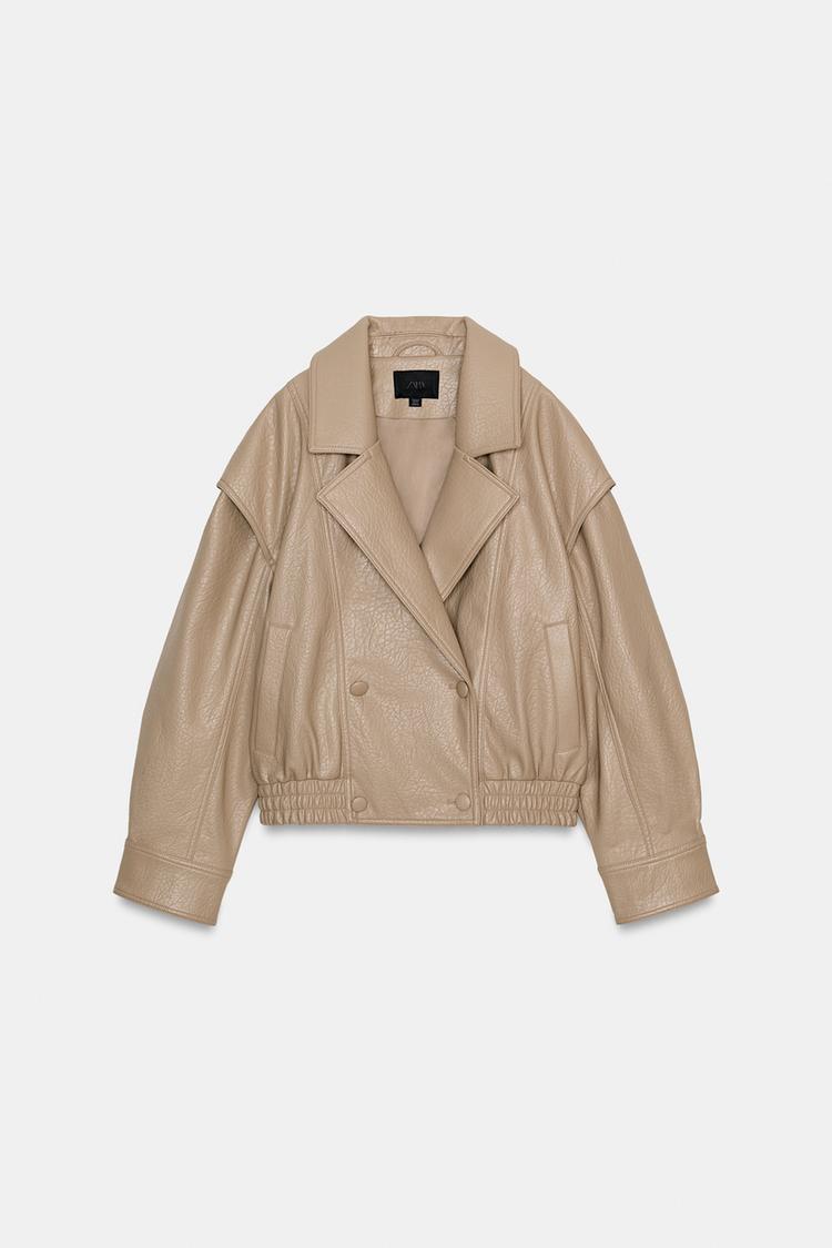 Chaqueta bomber efecto cuero 6