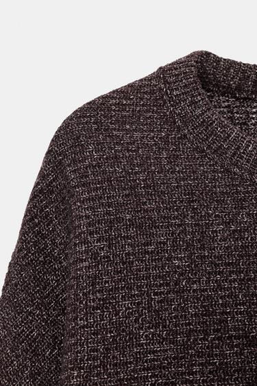 Zara SOFT LONG SLEEVE SWEATSHIRT - Brown marl